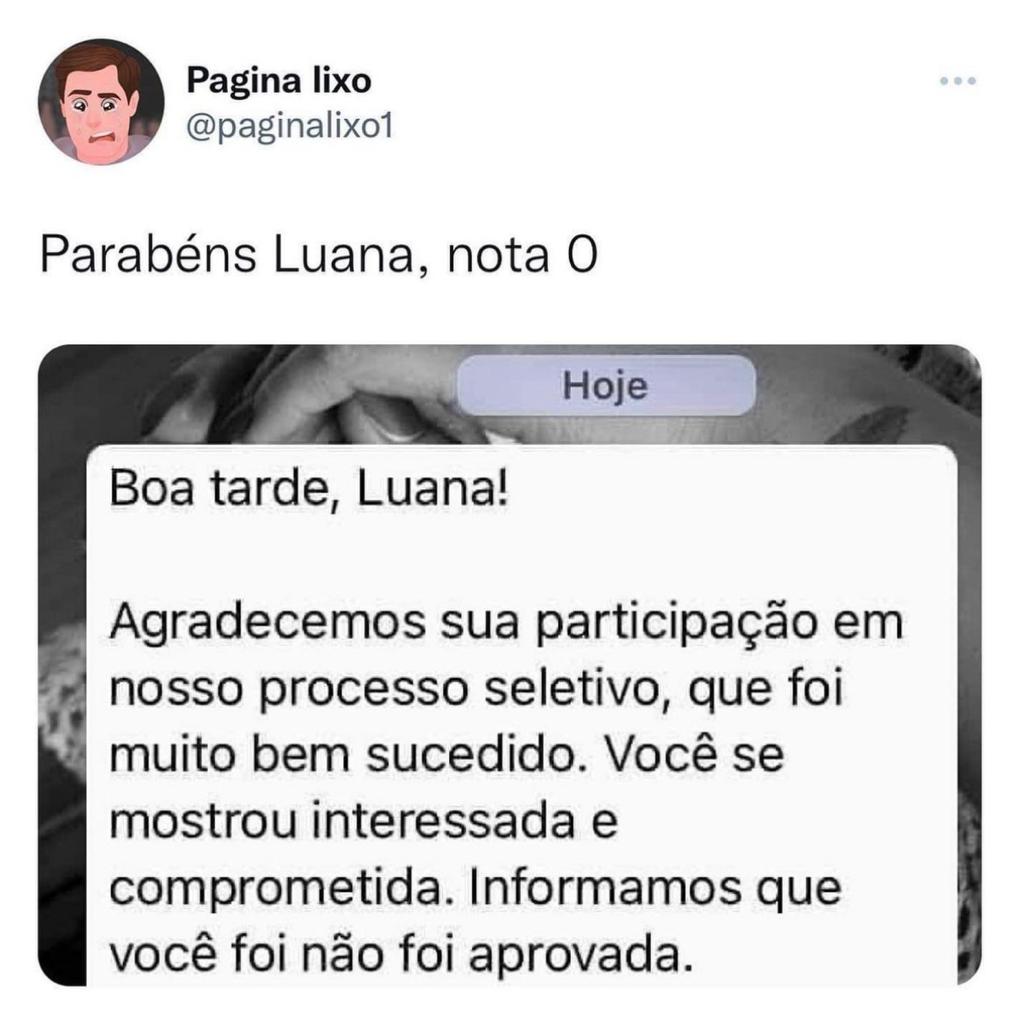 Parabéns, você reprovou!