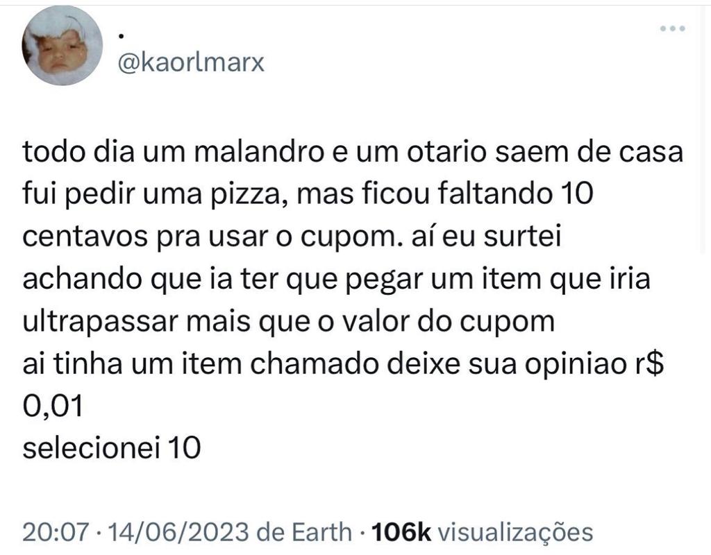 Parece eu pedindo delivery