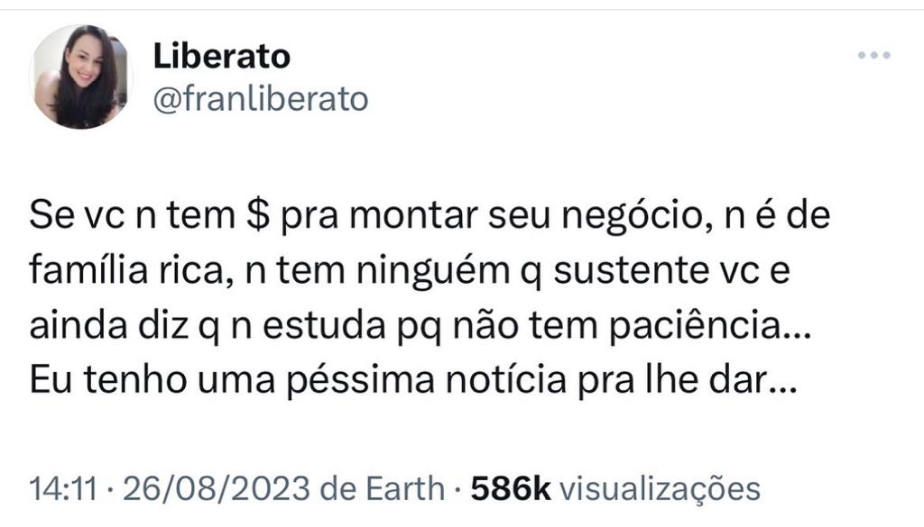 …e a notícia não é das melhores