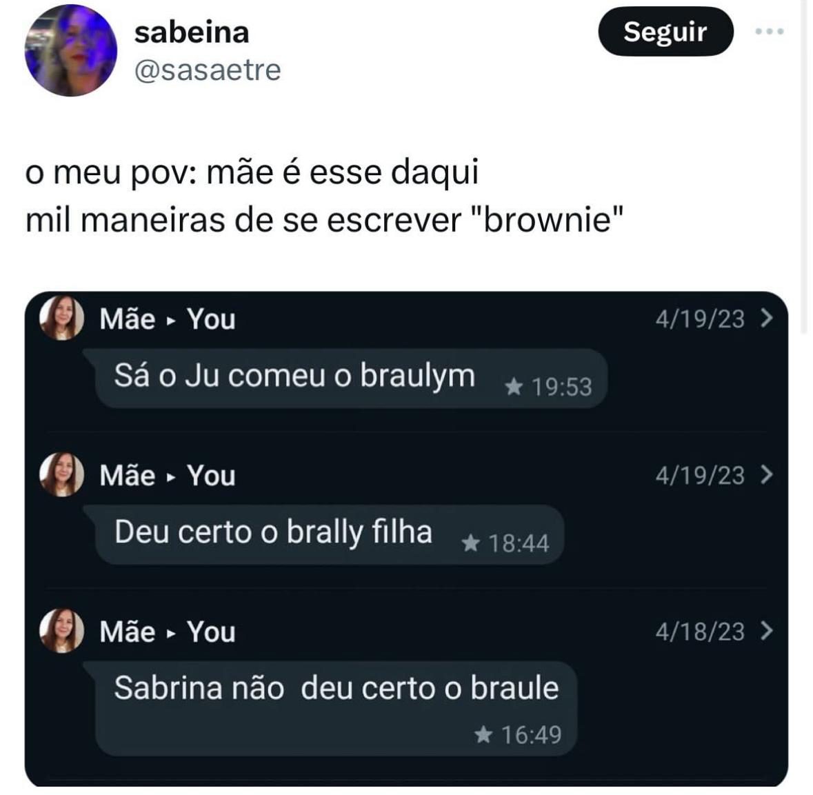 A saga de escrever brownie