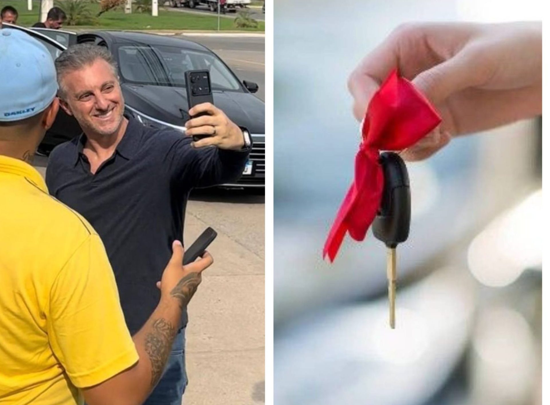 Luciano Huck surpreende morador de Cuiabá com carro novo em gravação especial