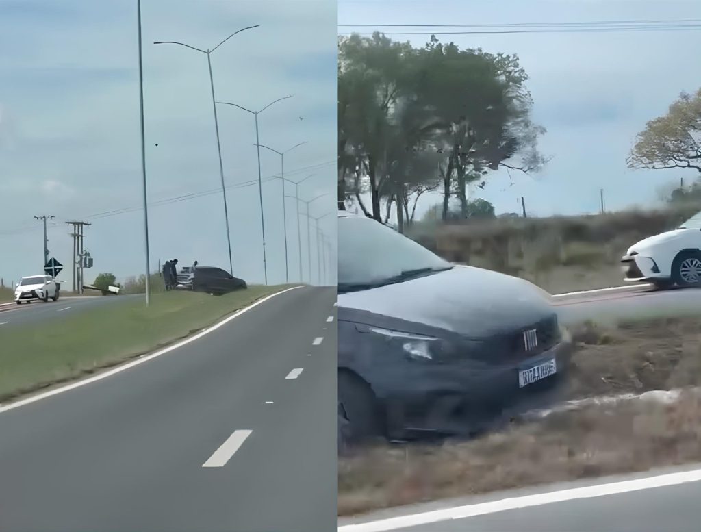 Carro Perde o Controle e Para no Canteiro Central