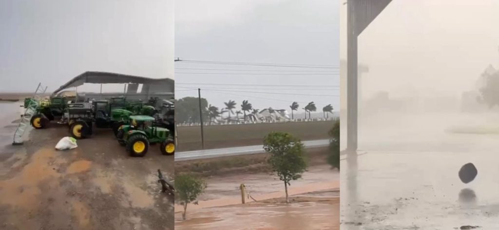 Temporal violento destrói galpão de empresa