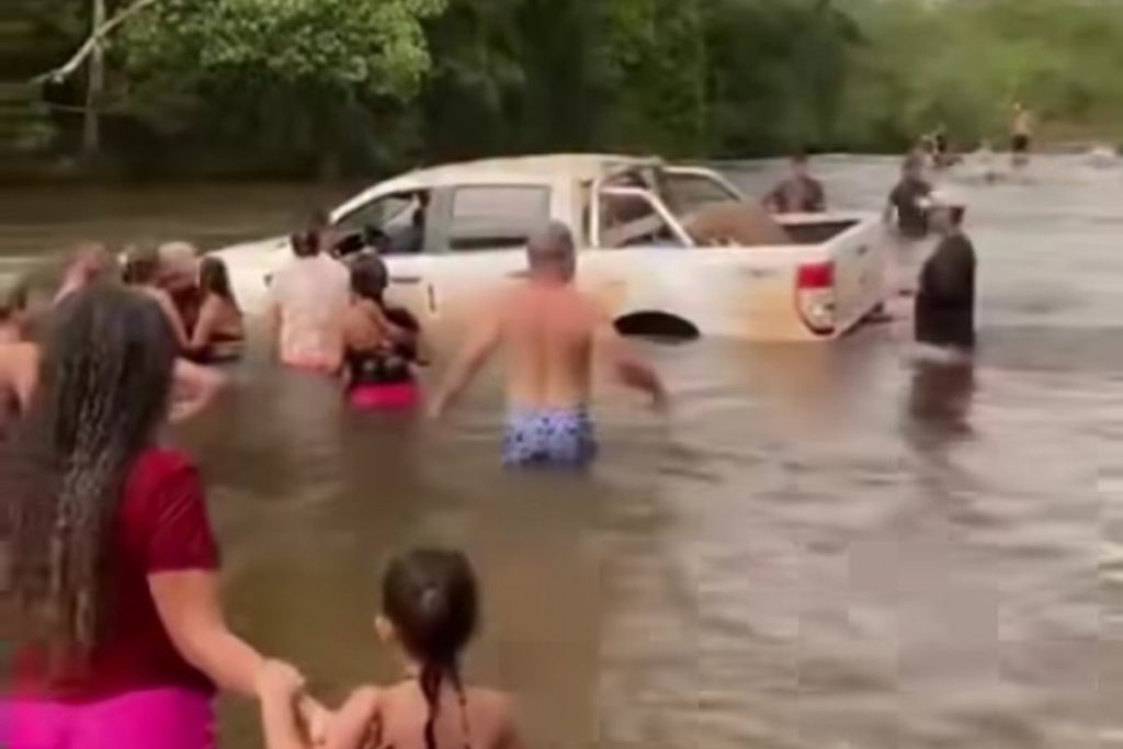 Vídeo: caminhonete invade cachoeira em Juscimeira, atinge banhista e expõe falhas graves de segurança