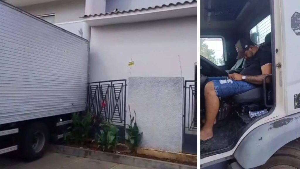 motorista bêbado destrói residência e tira cochilo ao volante
