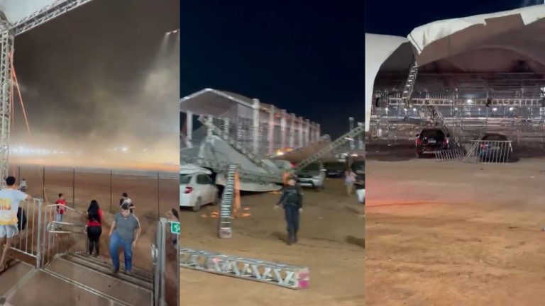 Torcedores fogem após ventania derrubar cobertura na Stock Car