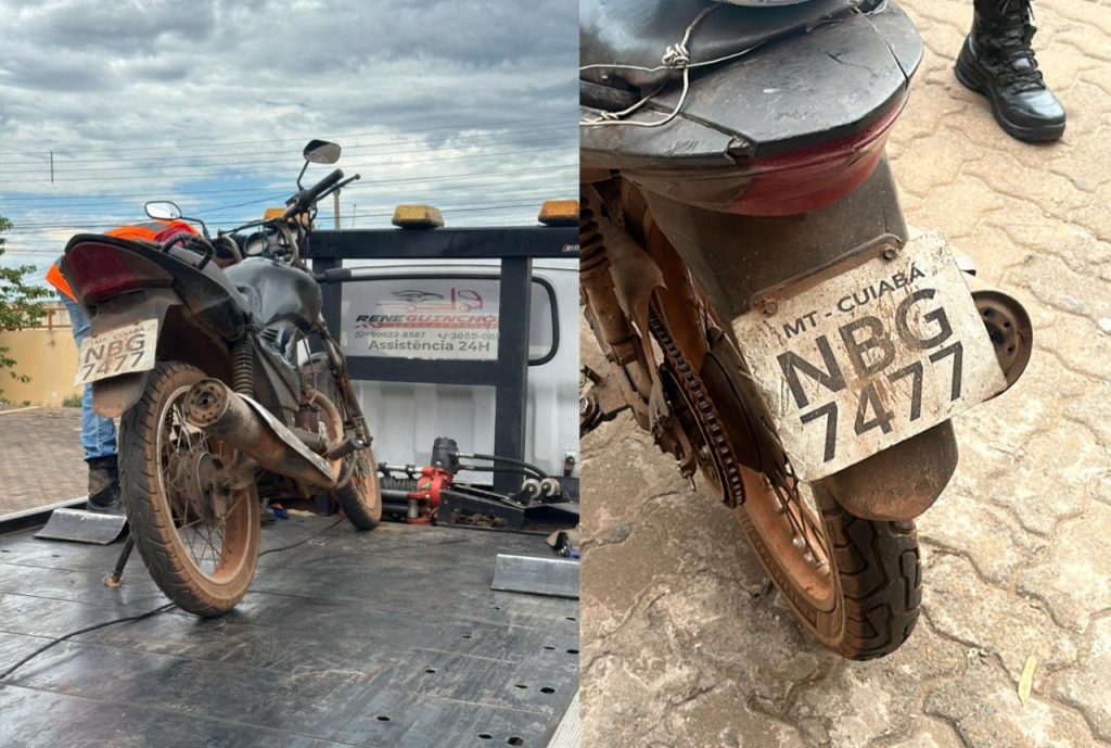 Moto com placa fraudada e documentos vencidos