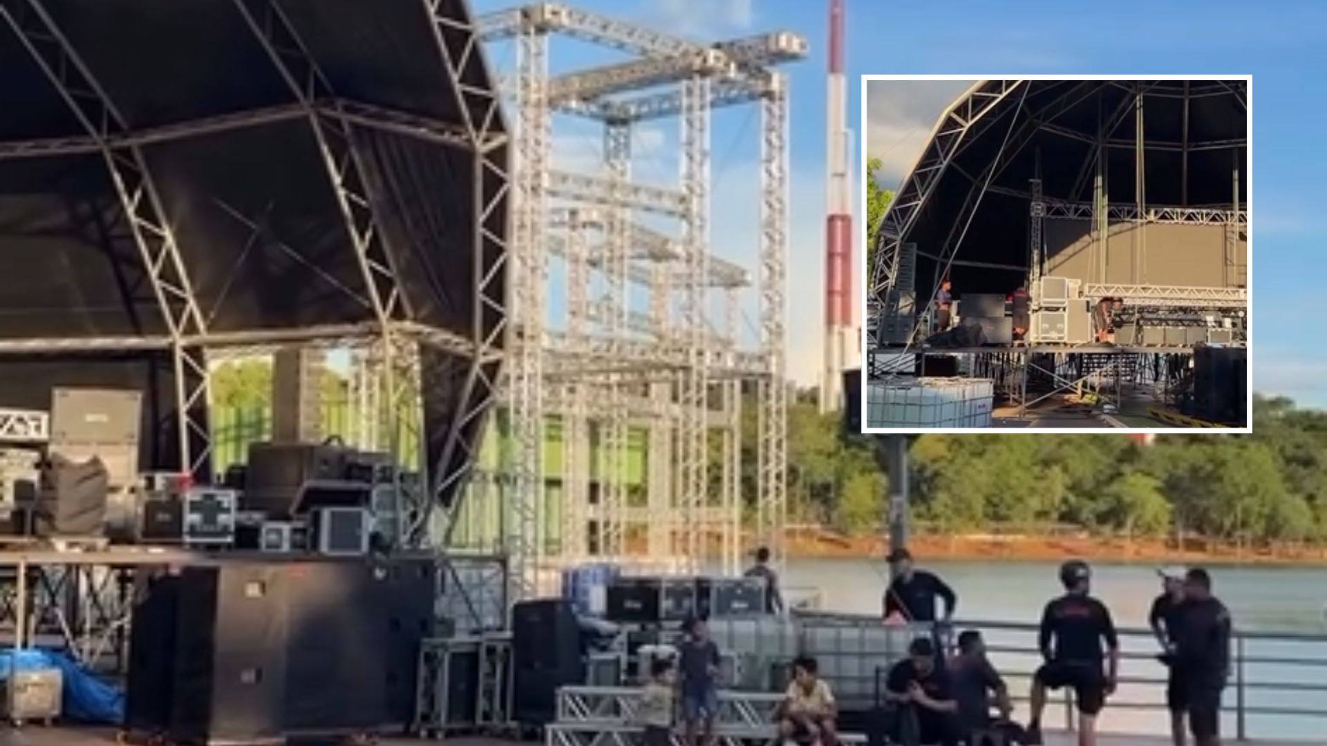 Megaestrutura toma forma no Parque das Águas e antecipa como será o Réveillon da Família em Cuiabá