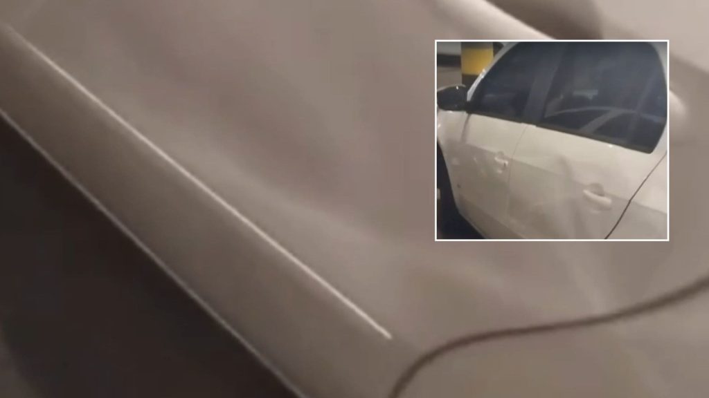 Mulher denuncia dano ao carro após confusão em estacionamento de supermercado em Várzea Grande