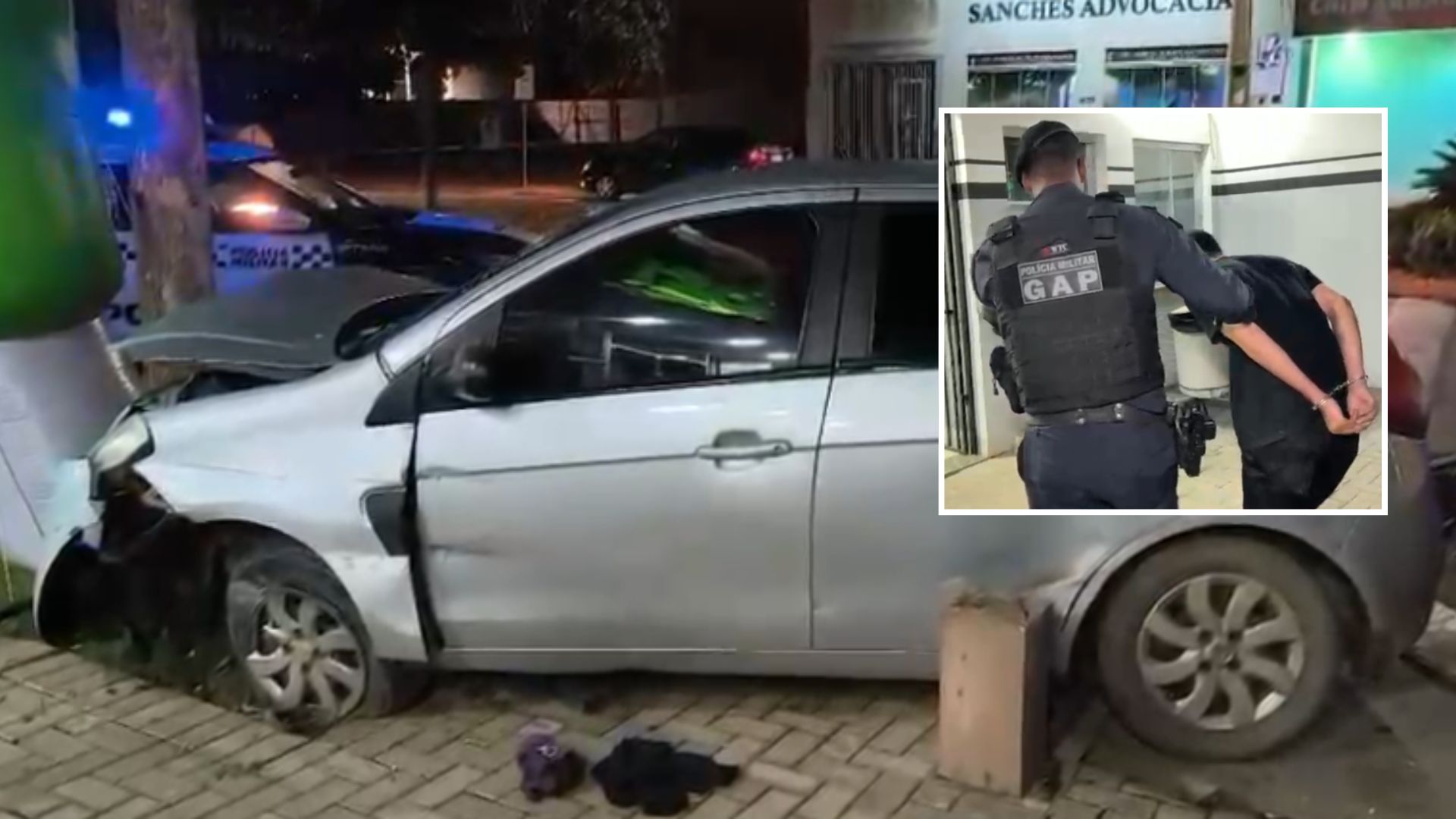 Perseguição policial termina com apreensão de drogas e colisão em Sinop; veja vídeo