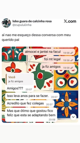 Um meme envolvendo um lobo-guará de calcinha rosa e uma conversa inusitada com o em destaque