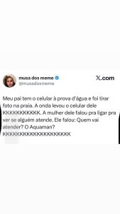 Celular à prova d'água não resistiu à onda na praia. A resposta do dono é o que em destaque