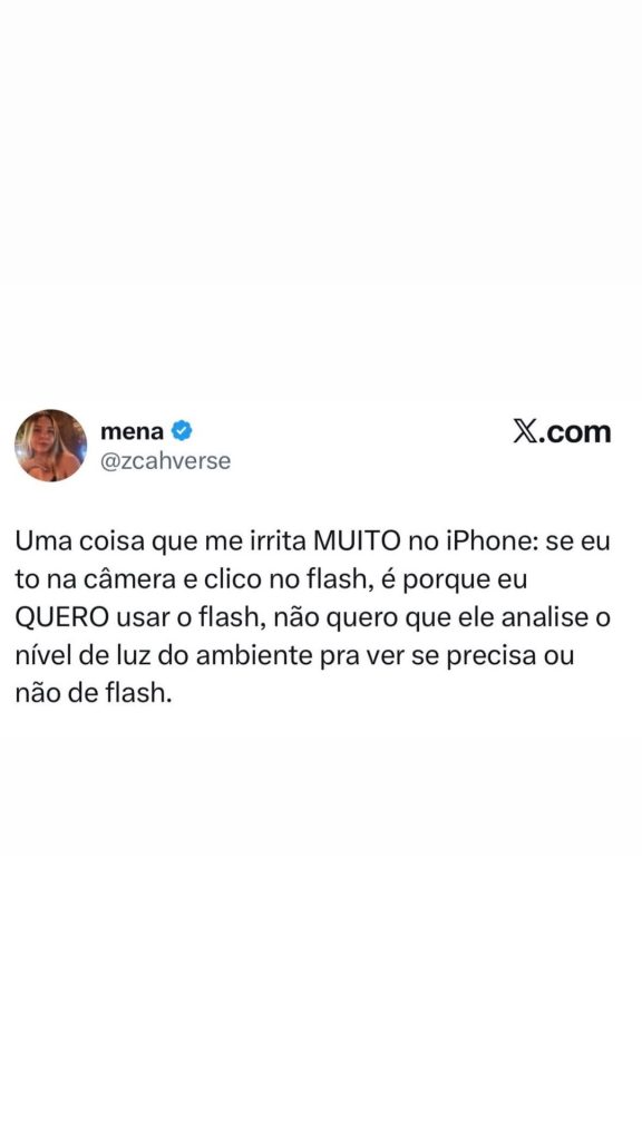 Quem nunca quis usar o flash no iPhone e ele resolveu decidir por você? Esse mem em destaque