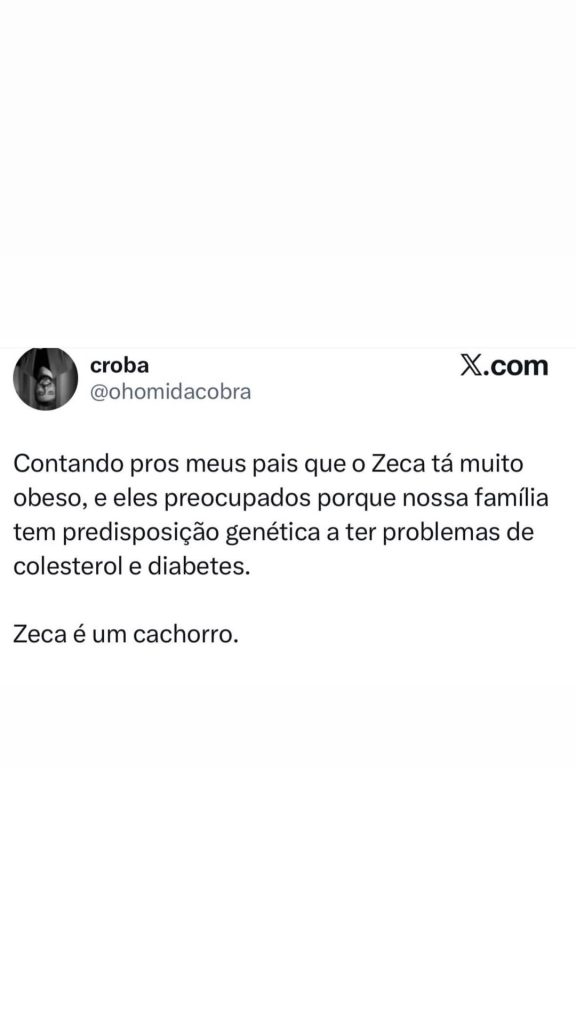 Zeca é cachorro, mas a preocupação da família é toda com a saúde genética em destaque