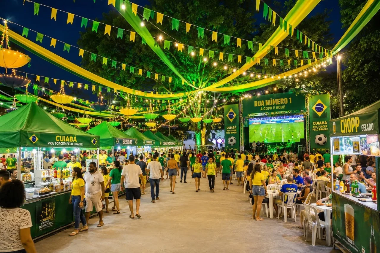 Praça do Chopão terá telão, samba e gastronomia para acompanhar jogos do Brasil na Copa