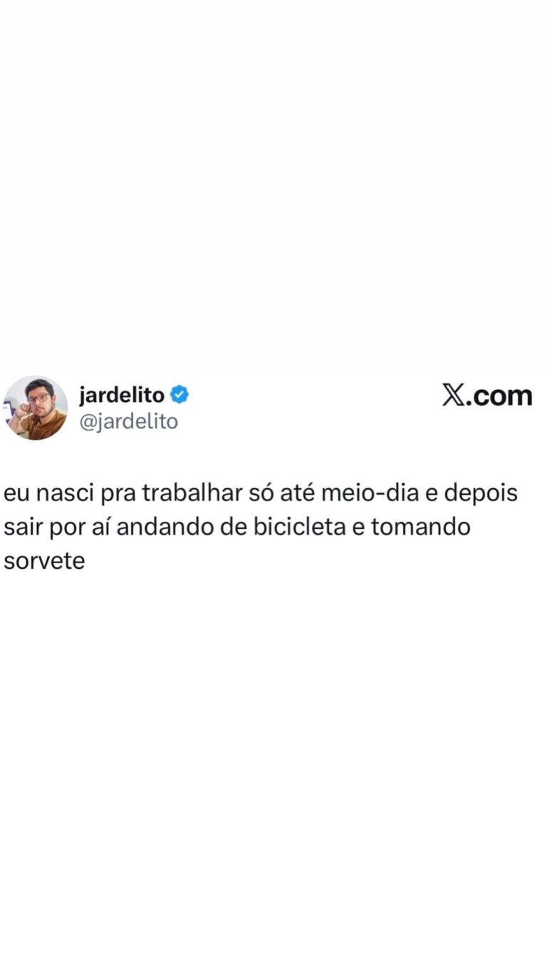 Nasci pra trabalhar só até meio-dia e depois curtir a vida