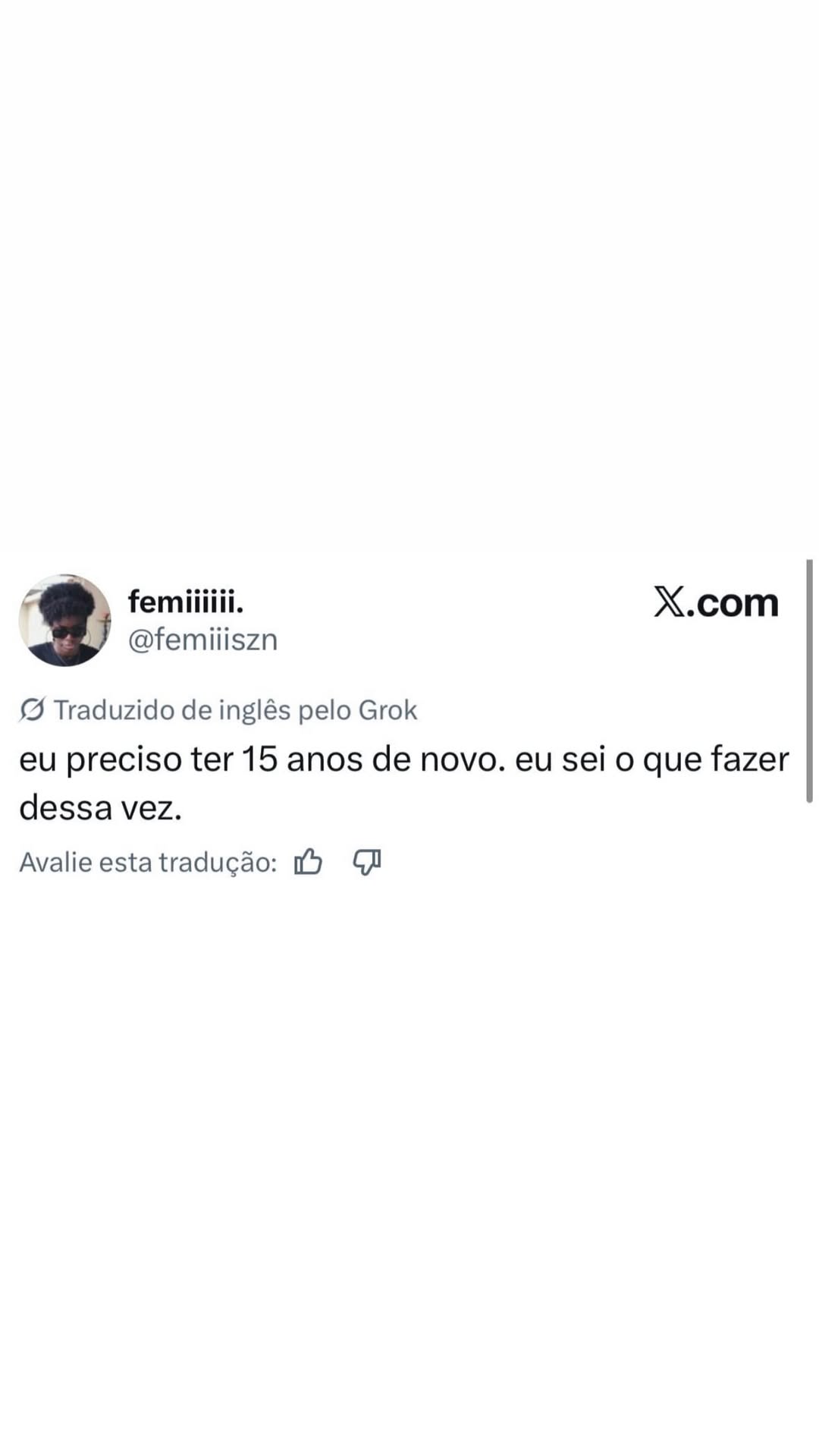 9 femiiii. X.com @femiiiszn SJ Traduzido de inglés pelo Grok eu preciso ter 15 ano