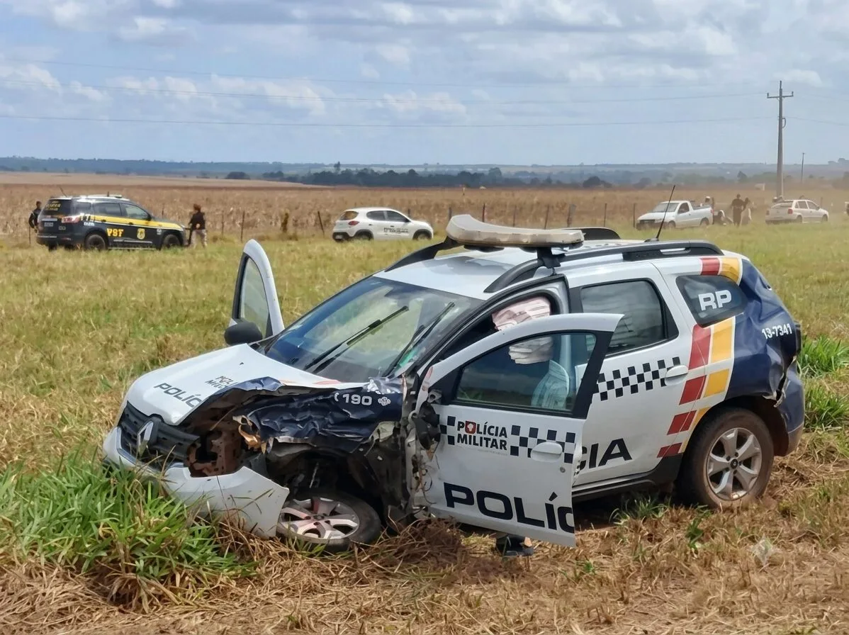 Acidente com viatura da PM, duas carretas e caminhonete deixa dois mortos na BR-174 em Nova Lacerda; veja vídeo