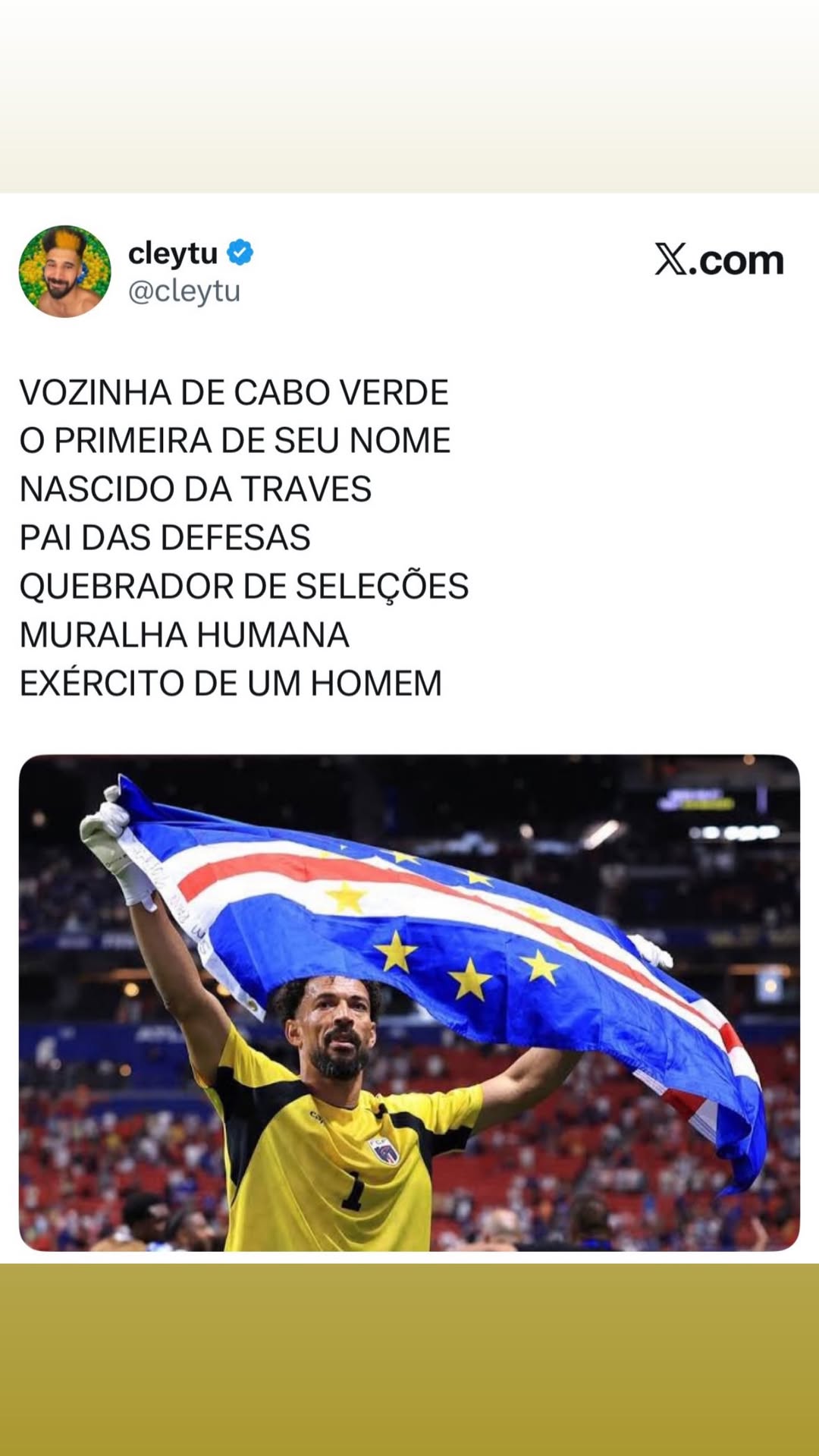 AT Sa cleytu 2 X.com @cleytu VOZINHA DE CABO VERDE O PRIMEIRA DE SEU NOME NASCIDO