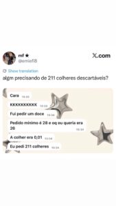 Quando o pedido mínimo de colheres descartáveis vira motivo de risada, só no nos em destaque