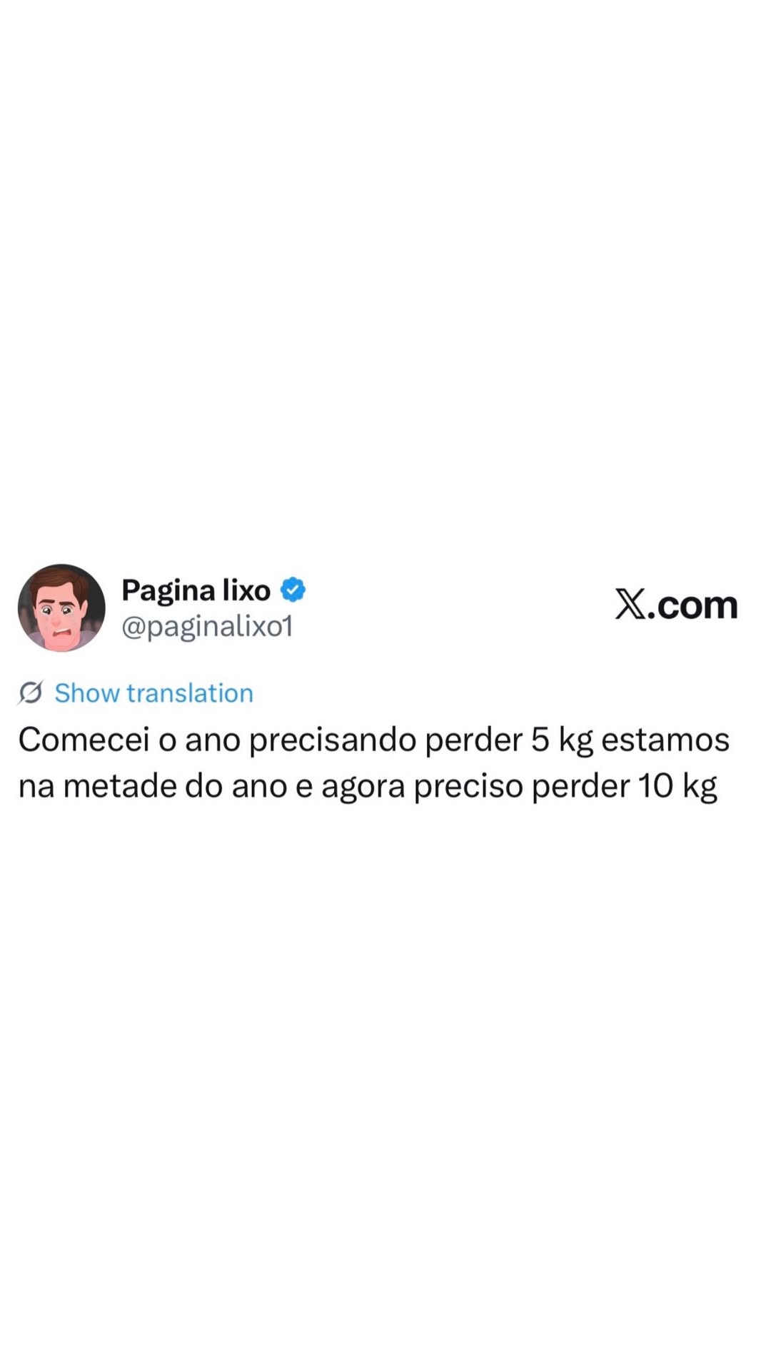 Quando o plano de perder peso dobra no meio do ano
