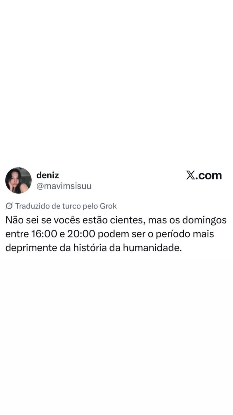 €R deniz X.com @mavimsisuu SJ Traduzido de turco pelo Grok Não sei se vocês estão