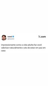 A vida adulta ensina a valorizar a paz de estar em casa. Meme divertido para com em destaque
