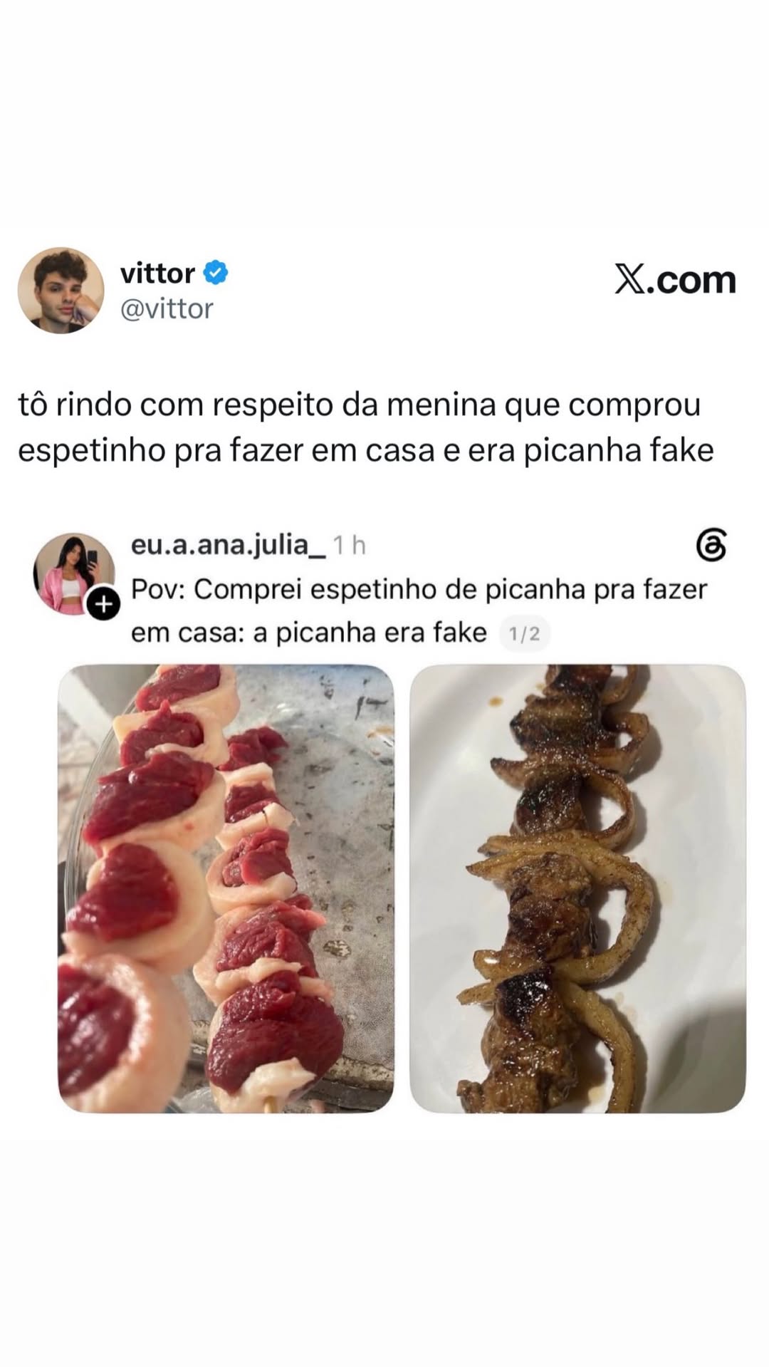 vittor @ X.com @vittor tô rindo com respeito da menina que comprou espetinho pra f