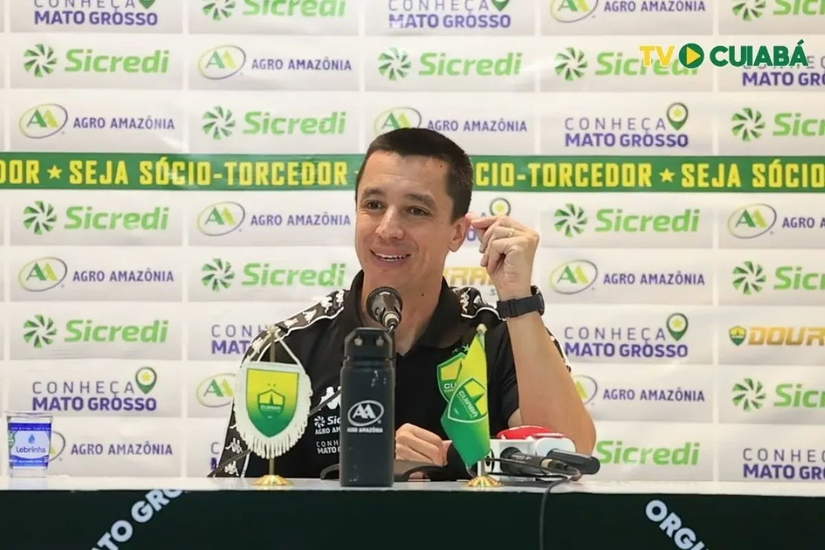 Eduardo Barros admite pontos perdidos, segura discurso de acesso e explica reação do Cuiabá; veja vídeo