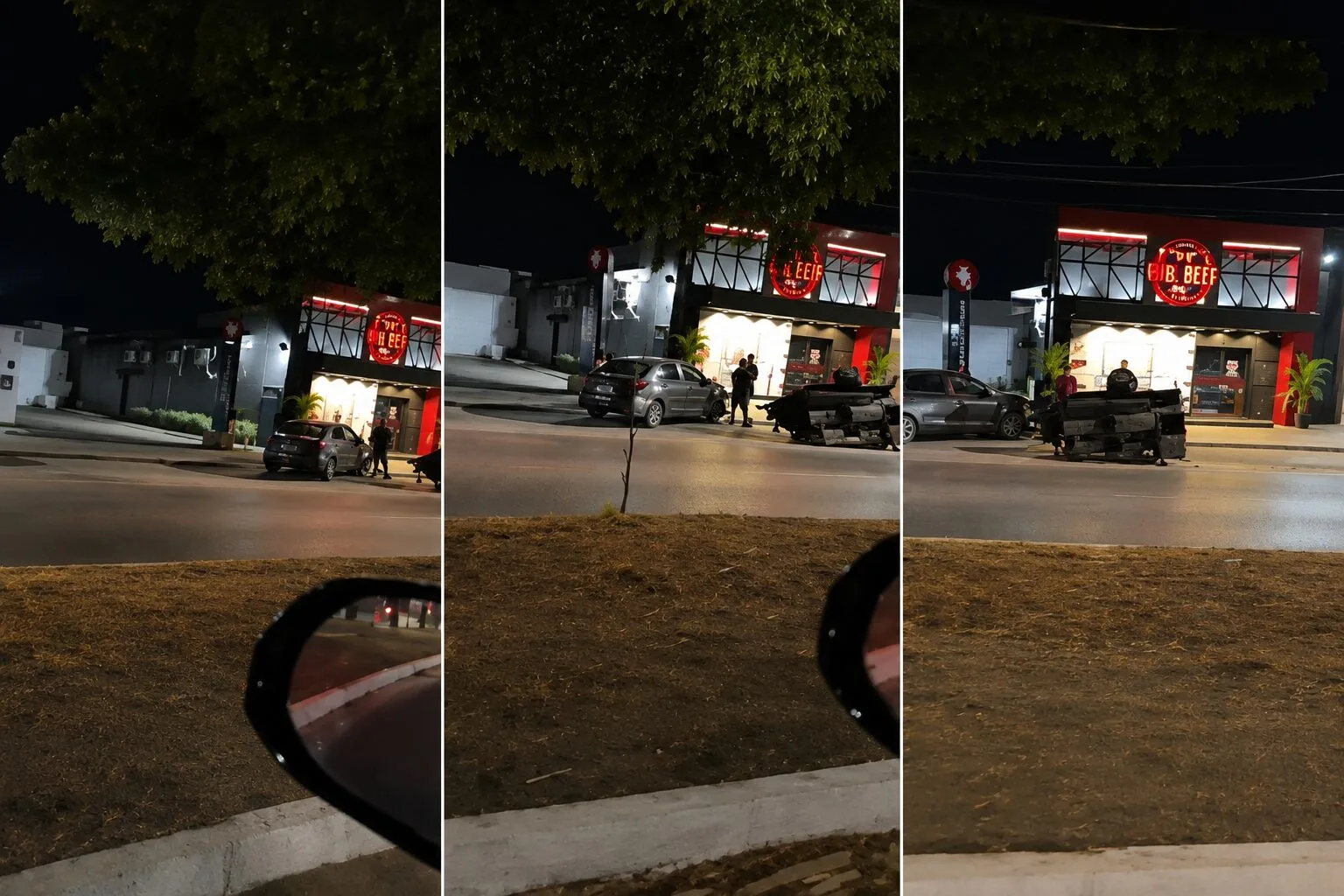 Motorista perde o controle e bate em trailer de casa de carnes no Jd Itália; veja vídeo