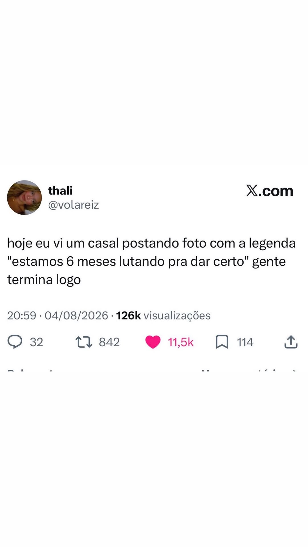Casal posta legenda ‘6 meses lutando pra dar certo’, a galera já quer o fim