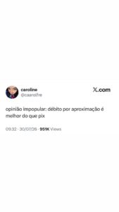Meme do dia traz opinião impopular sobre débito por aproximação ser melhor que P em destaque