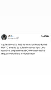 Mãe de aluna que dorme muito em sala foi chamada pra reunião e acabou cochilando em destaque