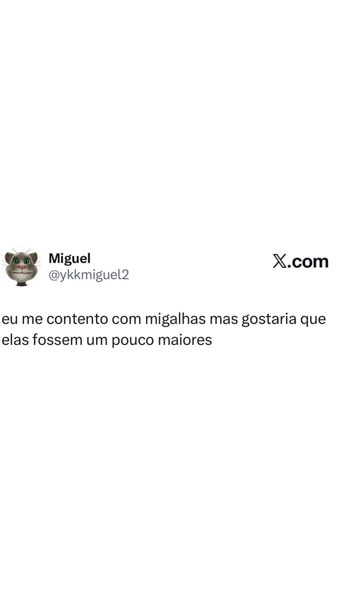 Quando as migalhas não satisfazem, mas a esperança é maior
