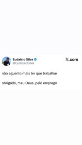 Não aguento mais trabalhar, mas obrigado, meu Deus, pelo emprego. Quem nunca em destaque