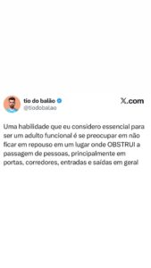 Meme regional que lembra a importância de não atrapalhar a passagem, principalme em destaque