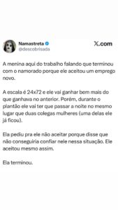 Tem conversa que já começa com clima de término em destaque