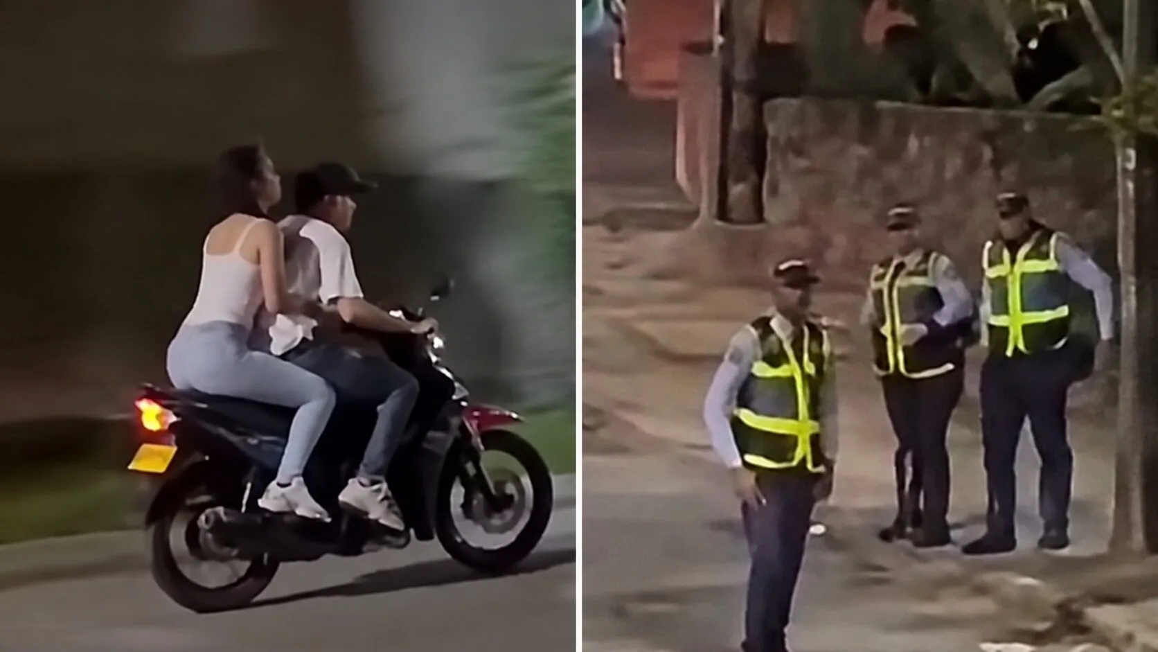 Casal tenta fugir de blitz em motocicleta; veja vídeo