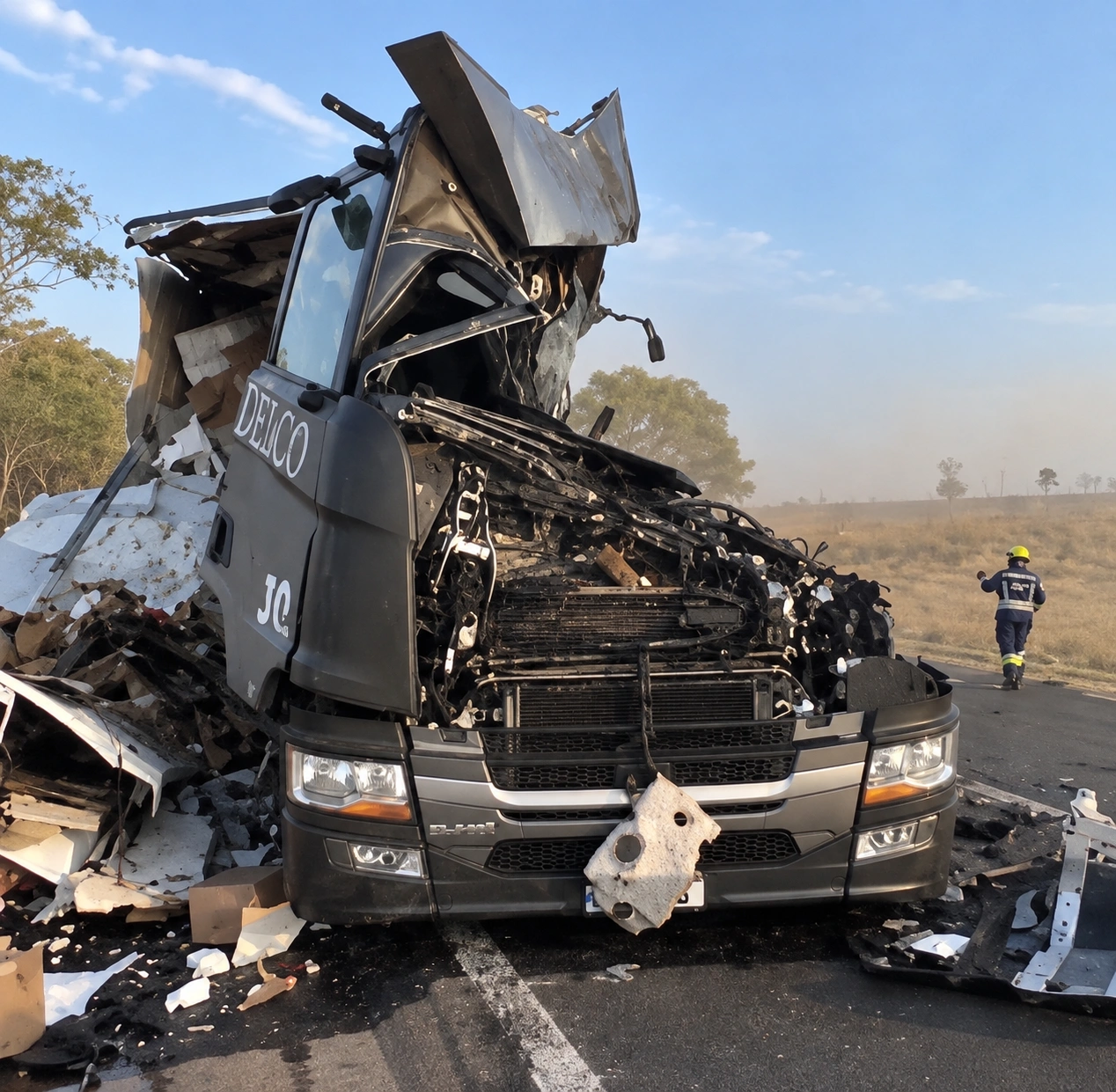 Motorista morre após colisão entre duas carretas e BR-364 fica interditada em Pedra Preta; veja vídeo