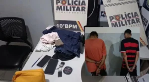 Dupla é presa após roubar casal em frente a shopping de Cuiabá; veja vídeo