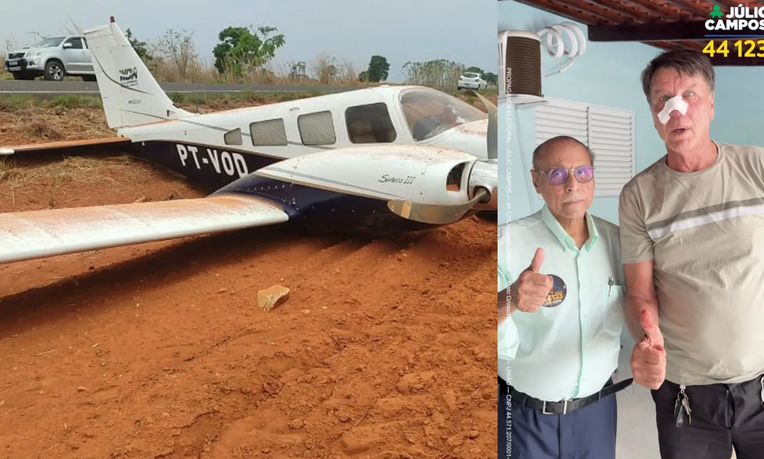 Júlio Campos revela estado do piloto após avião realizar pouso de emergência em Mato Grosso; veja vídeo
