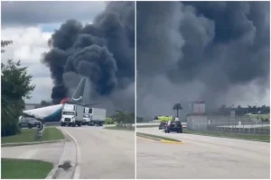 Avião cargueiro da Amazon cai durante pouso e fecha Aeroporto de Miami; veja vídeo