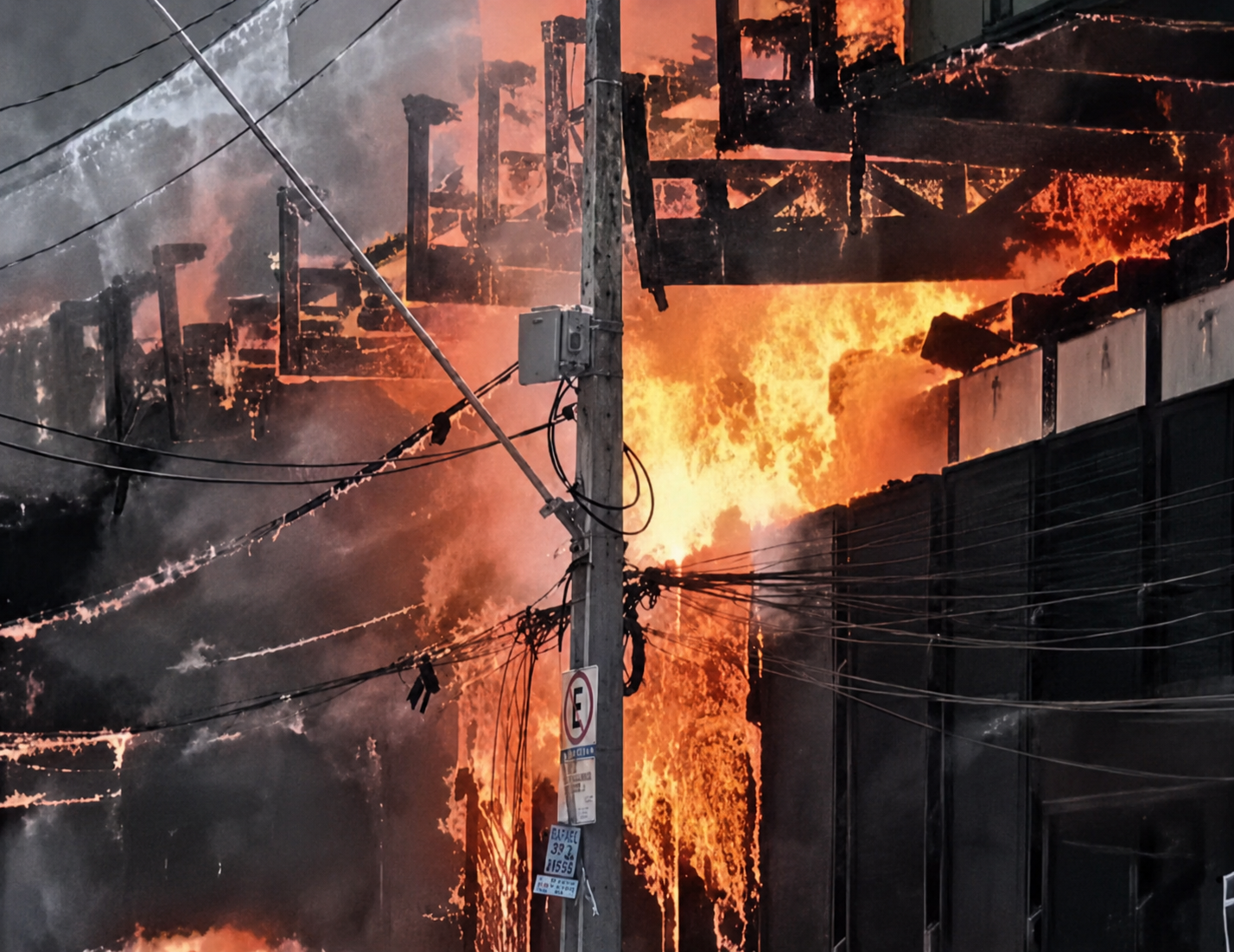 Incêndio destrói antigo prédio de Banco; Veja vídeo