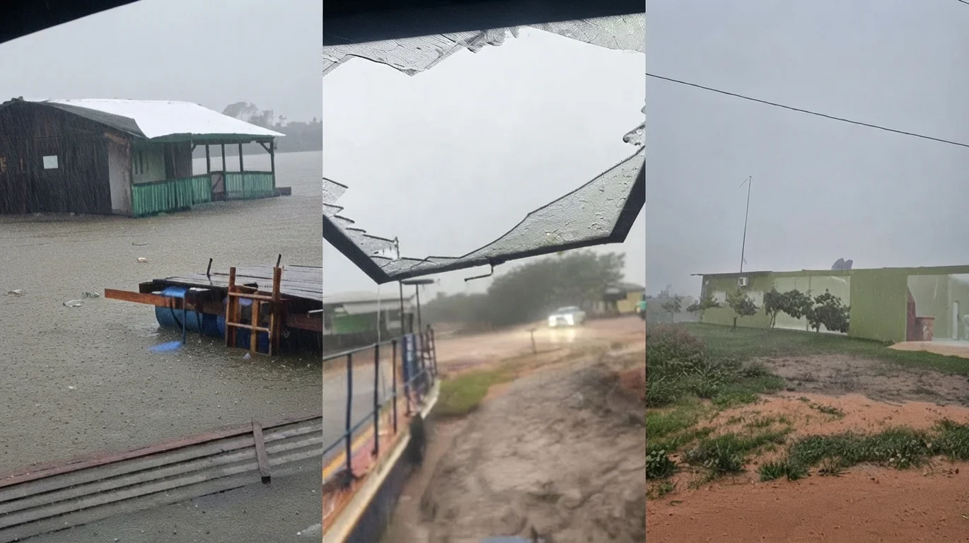 Temporal provoca destruição e arrasta casas às margens do Rio Teles Pires em Paranaíta; veja vídeo