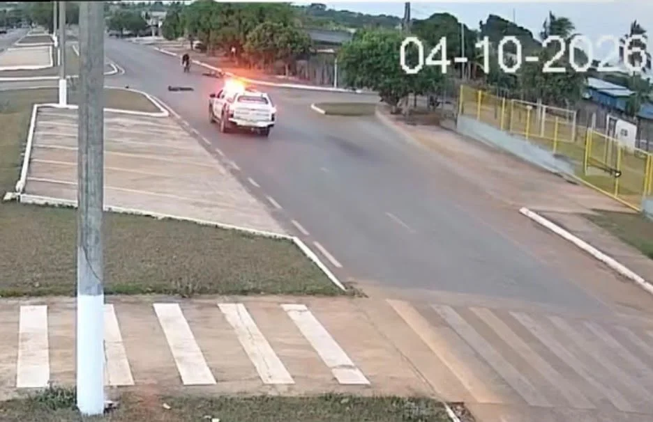 Motociclista tenta fugir da PM, derrapa em quebra-molas e acaba detido em Brasnorte; veja vídeo