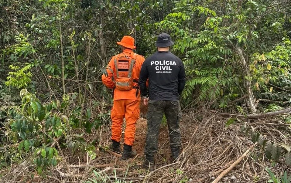Polícia encontra corpo em cova rasa durante investigação sobre trabalhador desaparecido em MT; veja vídeo