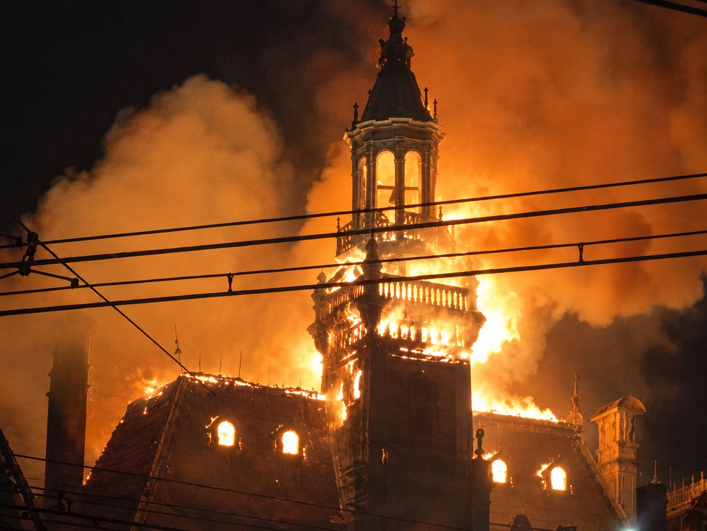 Prédio histórico de 140 anos é incendiado durante onda de protestos; veja vídeo
